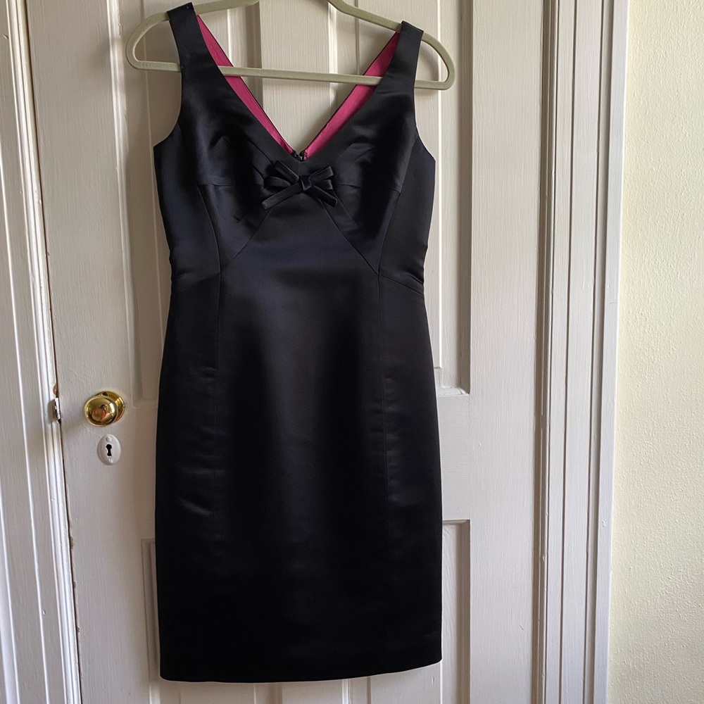 ETCETERA Black Satin Cocktail Dress